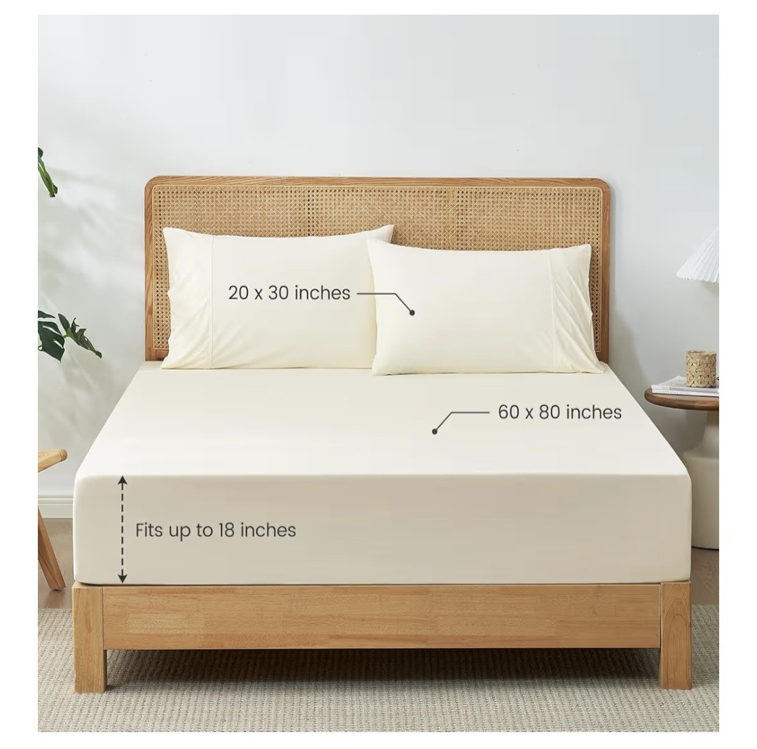 Cozy Bliss Premium Cooling Sheet Set Queen Size 3 Pcs Flat Sheet & 2 Pillowcases | eBay - Image 2