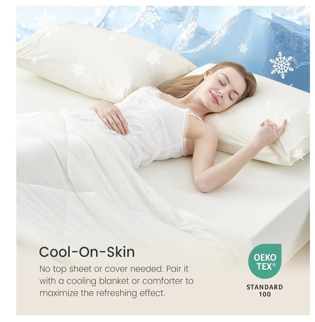 Cozy Bliss Premium Cooling Sheet Set Queen Size 3 Pcs Flat Sheet & 2 Pillowcases | eBay - Image 5