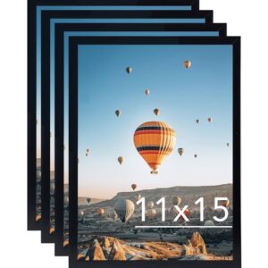 11x15 Black Picture Frame Set of 4, Horizontal and Vertical Formats for Wall ... | eBay