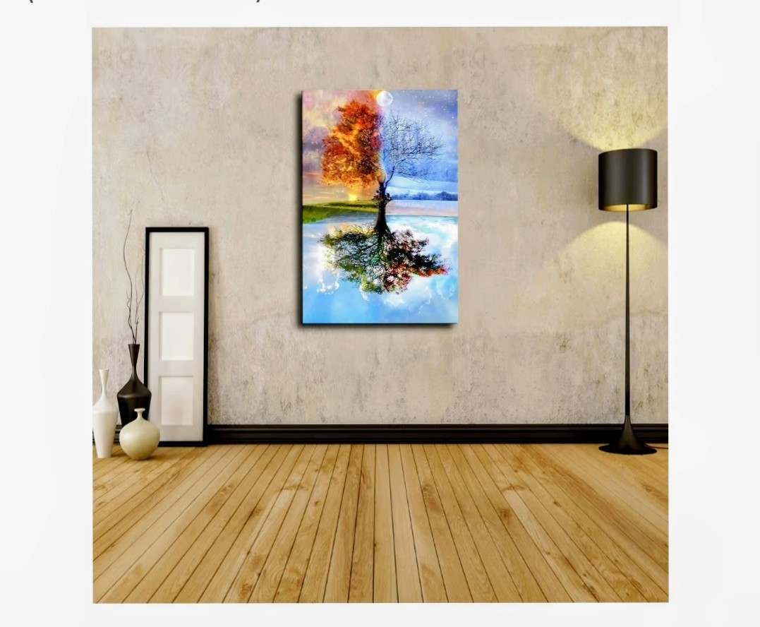 Four Seasons Tree Landscape Poster Decorative Painting Canvas Wall Art | eBay - Image 2