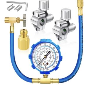 Refrigerator Freon Recharge Hose with Gauge Kit-A/C R134A R12 R22,Universal Retr | eBay