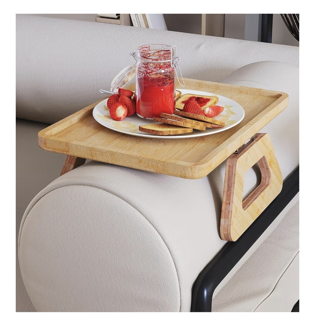 Folding Sofa Armrest Tray Clip-on Couch Desk For Drinks, Snacks, Phones, Etc. | eBay - Image 2