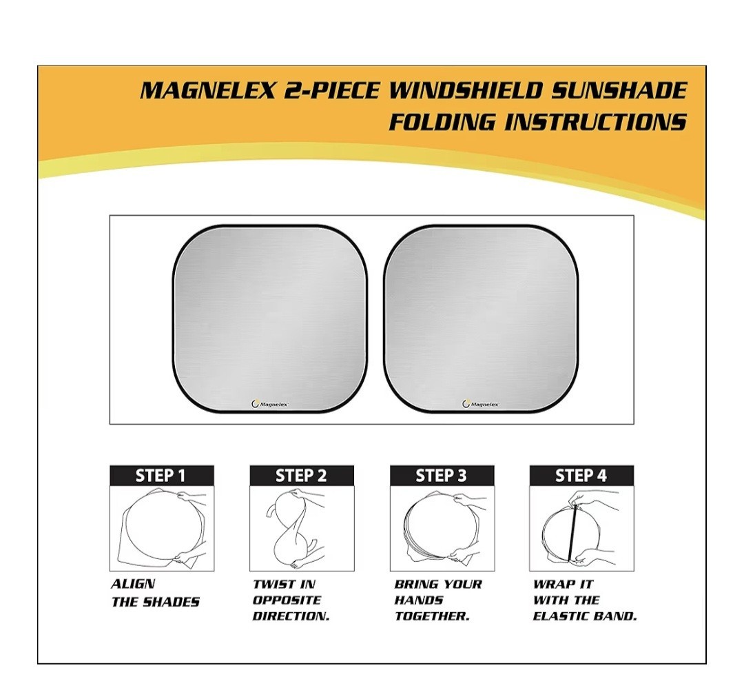 Magnelex Windshield Sun Shade-Reflective Fabric-Foldable-Universal Fit | eBay - Image 4