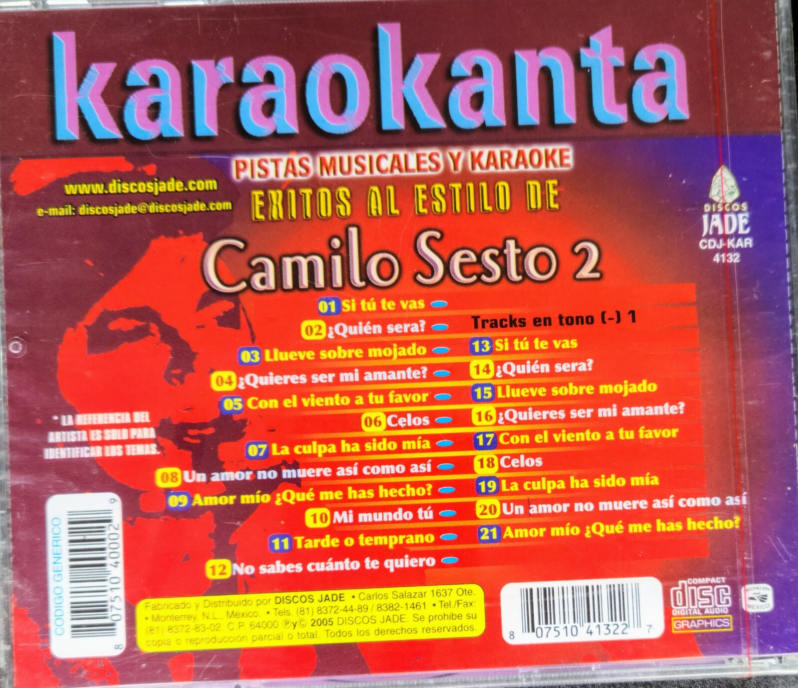 Karaokanta 132 Camilo Sesto 2 Exitos de Camilo Sesto | eBay - Image 2