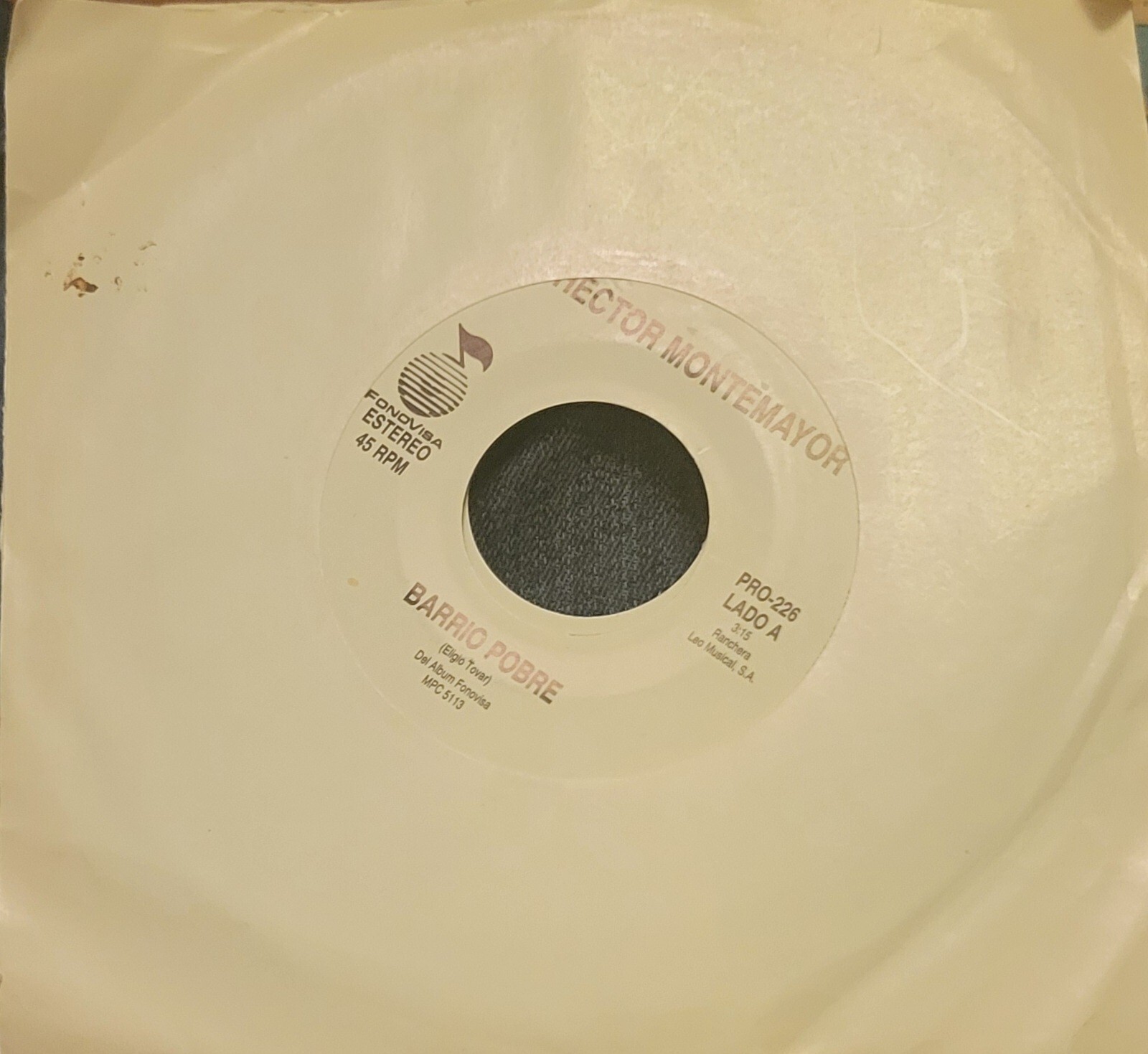 Hector Montemayor Barrio Pobre/Alegre Me Ando Paseando Vynil 45 | eBay