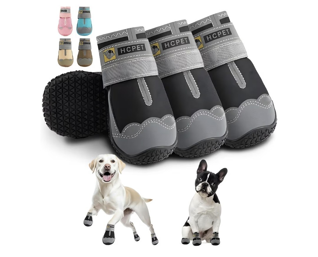 Dog Shoes for Large Dogs, Waterproof Anti-Slip w/Reflective Straps Black Size 3 | eBay