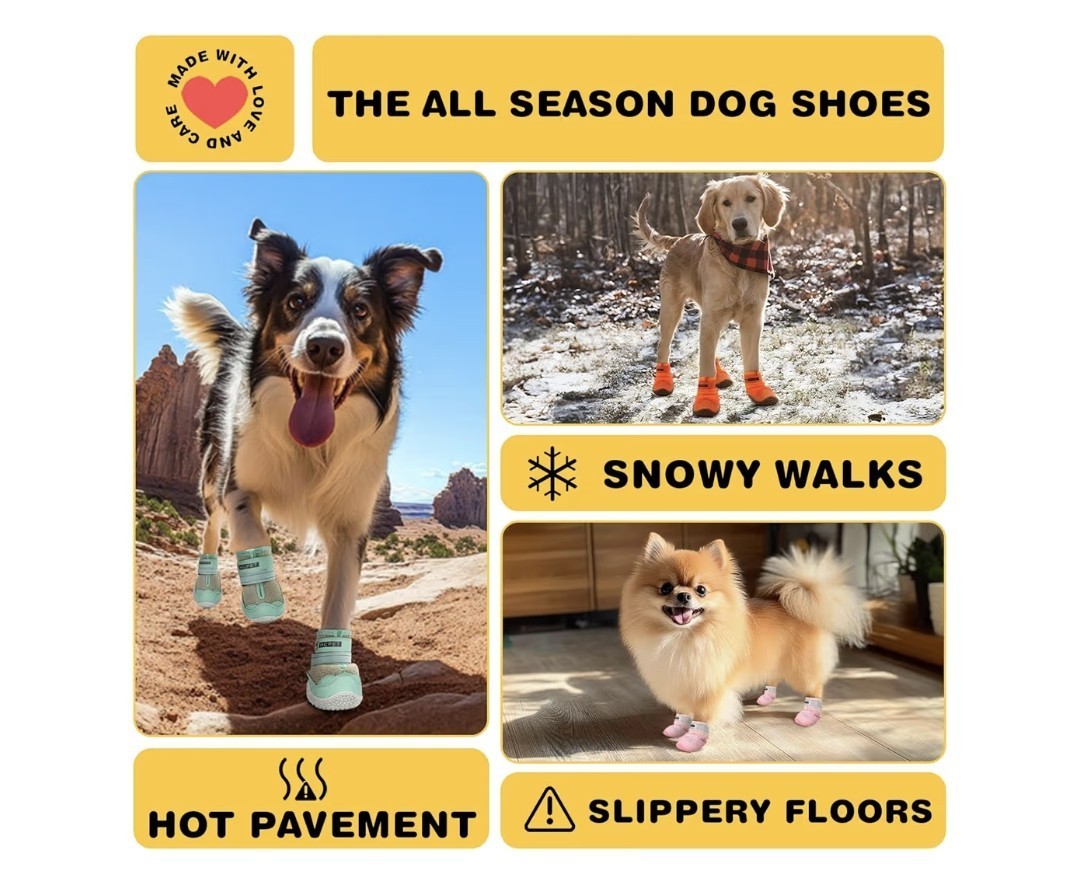 Dog Shoes for Large Dogs, Waterproof Anti-Slip w/Reflective Straps Black Size 3 | eBay - Image 3